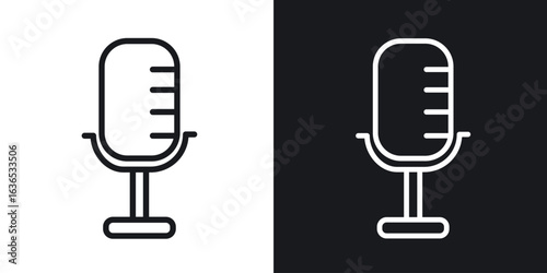 Microphone icon. Thin Linear Style Designs for web design and infographics