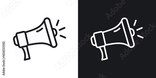 Megaphone icon. Thin Linear Style Designs for web design and infographics