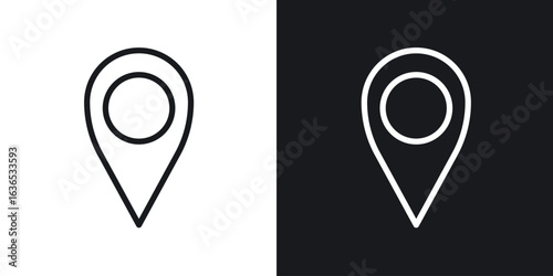 Map marker icon. Thin Linear Style Designs for web design and infographics