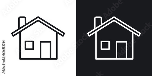 Home icon. Thin Linear Style Designs for web design and infographics