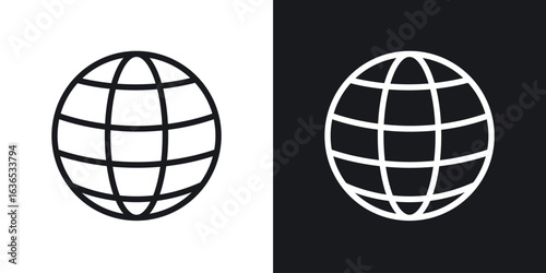 Globe icon. Thin Linear Style Designs for web design and infographics