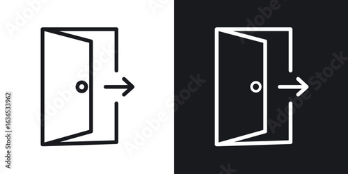 Exit icon. Thin Linear Style Designs for web design and infographics