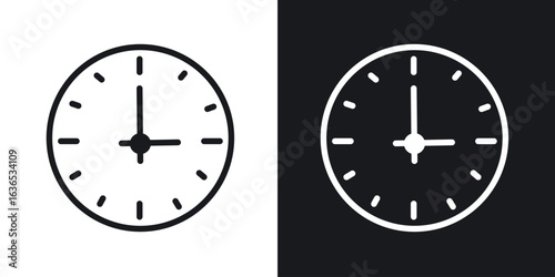 Clock icon. Thin Linear Style Designs for web design and infographics