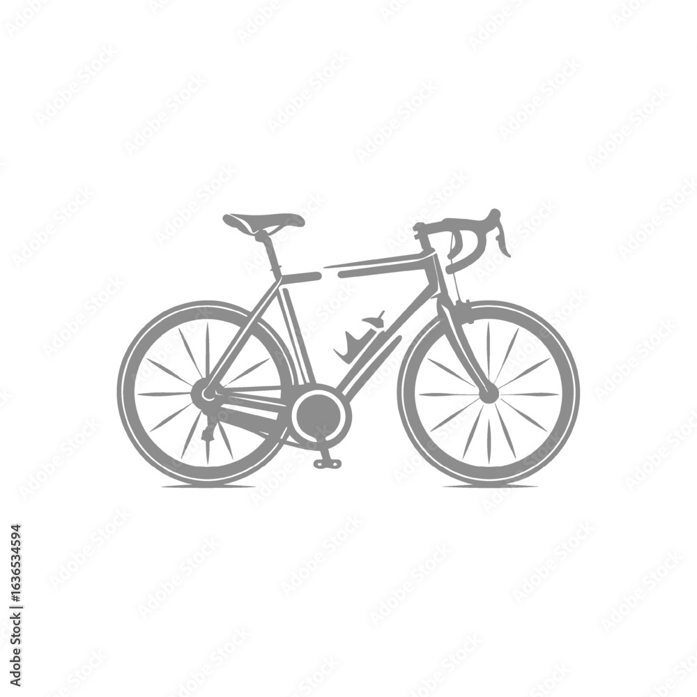 Naklejka premium Black and white bicycle illustration on a white background.