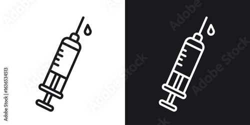 Syringe icon. Thin Linear Style Designs for web design and infographics