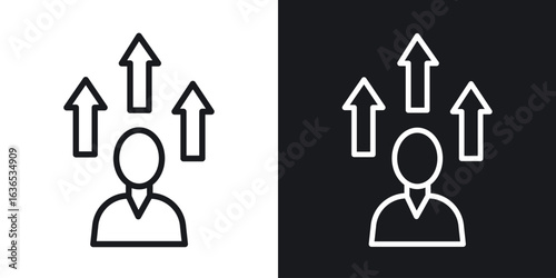 Personal development icon. Thin Linear Style Designs for web design and infographics