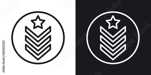 Military rank badge icon. Thin Linear Style Designs for web design and infographics