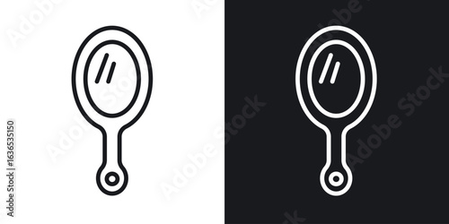 Makeup mirror icon. Thin Linear Style Designs for web design and infographics