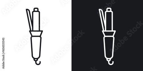 Hair curler icon. Thin Linear Style Designs for web design and infographics