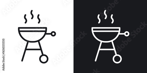 Grill icon. Thin Linear Style Designs for web design and infographics