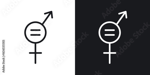 Gender equality icon. Thin Linear Style Designs for web design and infographics