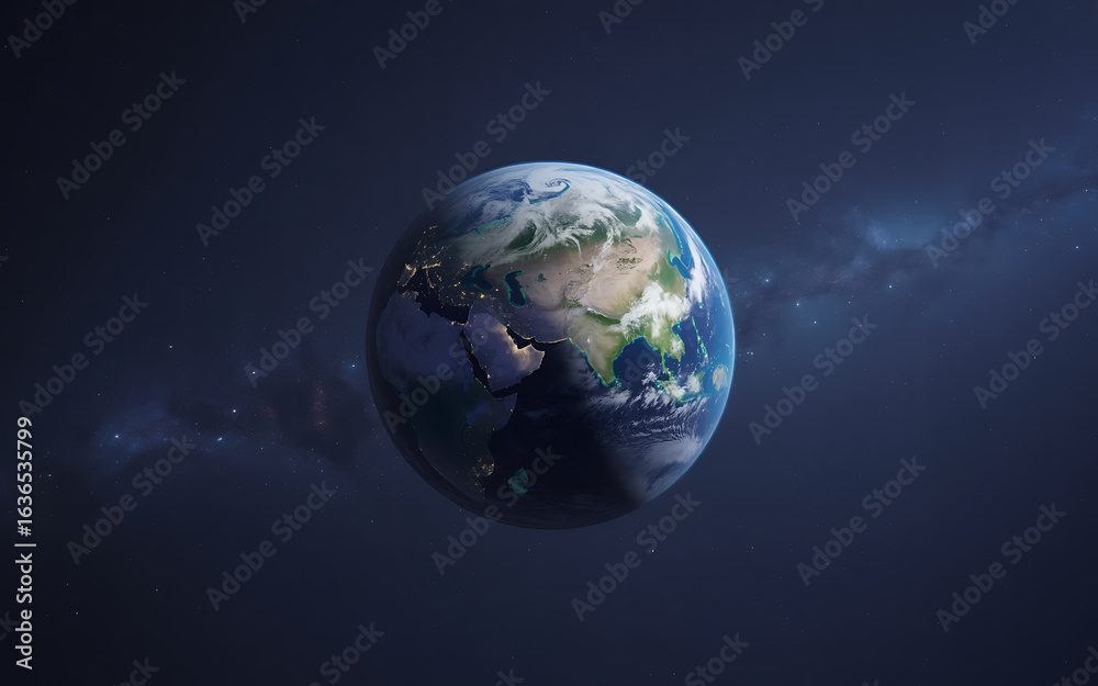 Title A stunning high resolution 3D rendering of Earth from space showcasing its vibrant blue oceans Title A stunning high resolution 3D rendering of Earth from space showcasing its vibrant blue oceans