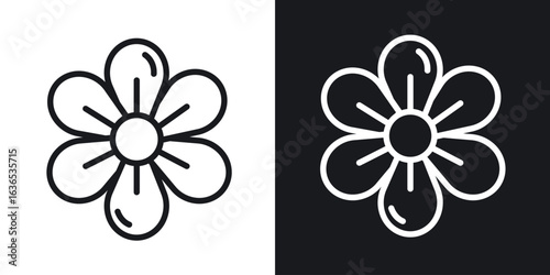 Flower icon. Thin Linear Style Designs for web design and infographics