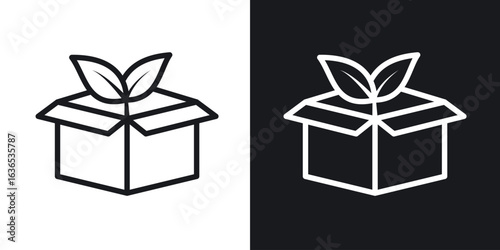 Eco packaging icon. Thin Linear Style Designs for web design and infographics