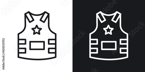 Bulletproof vest icon. Thin Linear Style Designs for web design and infographics