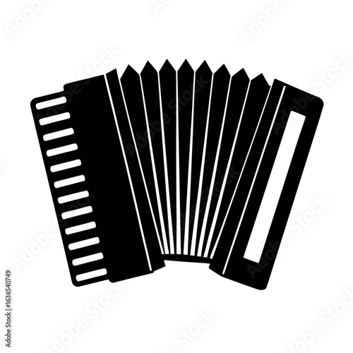 Accordion musical instrument silhouette icon.