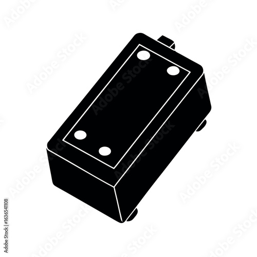 Bass guitar pedal silhouette icon isolated