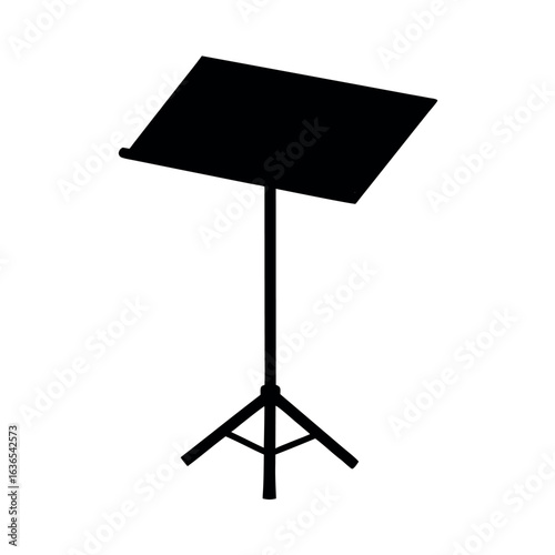 Black music stand silhouette isolated
