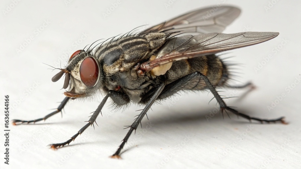 Obraz premium Housefly on studio background