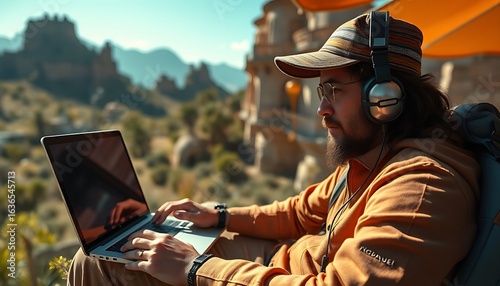 Cozy Window-Side Remote Office with MacBook