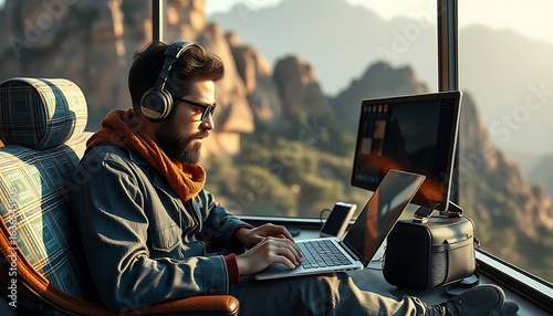 Cozy Window-Side Remote Office with MacBook