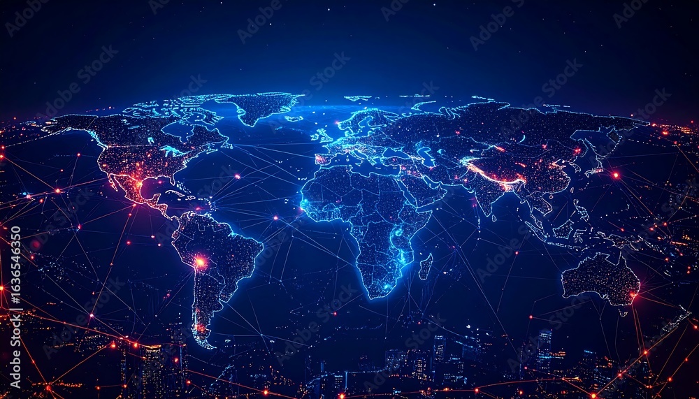 Obraz premium Global network map