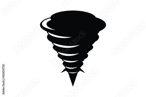 Powerful Tornado Silhouette Icon Illustration Design
