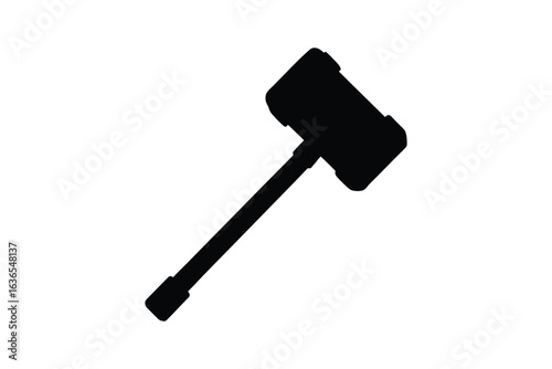 Isolated Black Mallet Illustration on White Background Featuring a Silhouette Style for a Clean and Modern Look silhouette