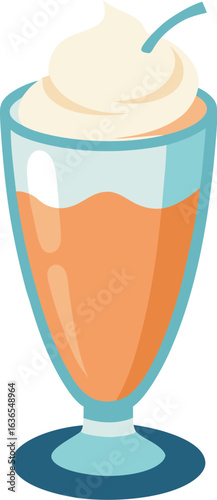Glass of lassi with creamy foam on white