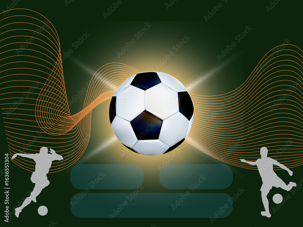 Obraz premium Creative Soccer Match Background with Abstract Patterns and Light Streaks