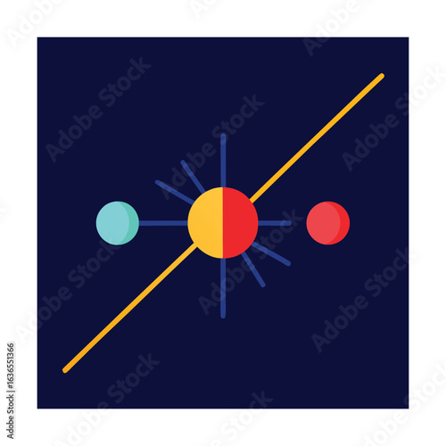 Photon split collision spectrum abstract design vector art illustration