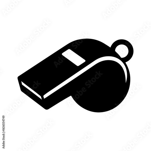 Simple dark blue whistle icon on white background