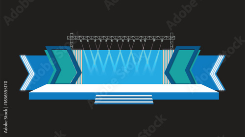 New 2d Stage Design Vector 