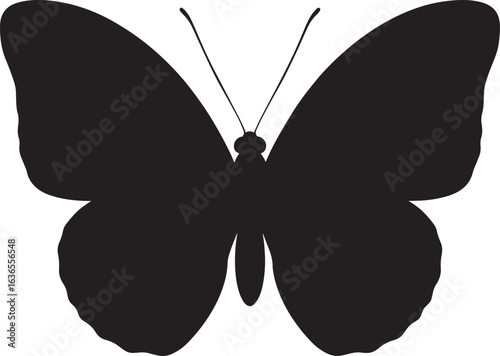 Black Butterfly Silhouette Vector Icon
