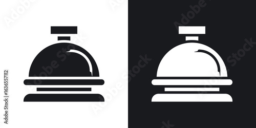 Reception bell icon in black and white glyph versions