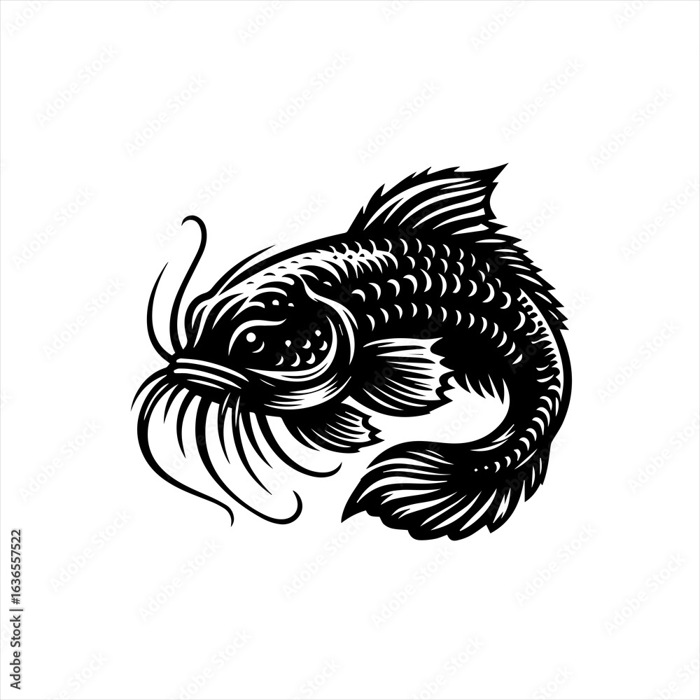 Fototapeta premium Black and White Koi Fish.