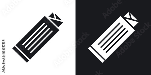 Chew gum icon in black and white glyph versions