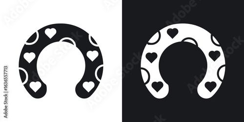 Baby orthopedic pillow icon in black and white glyph versions