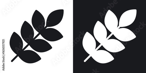 Wheat grain icon in black and white glyph versions