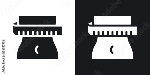 Weight loss icon in black and white glyph versions