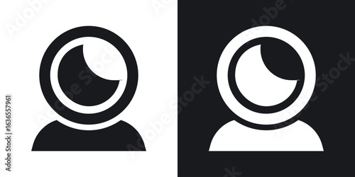 Web camera icon in black and white glyph versions