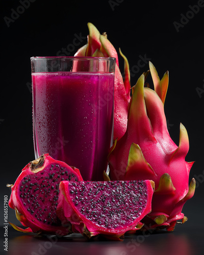 Dragon Fruit Delight: Vibrant Juice and Fresh Slices