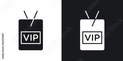 VIP icon in black and white glyph versions