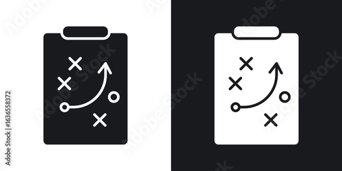 Tactics icon in black and white glyph versions