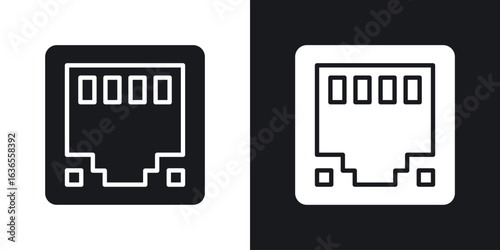 TCP icon in black and white glyph versions