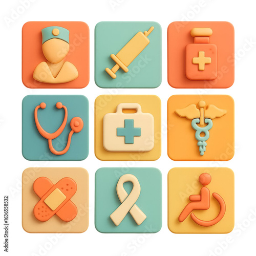 medical icons set