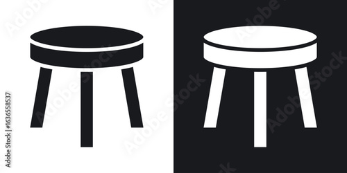 Stool icon in black and white glyph versions