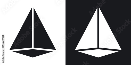 Prism icon in black and white glyph versions