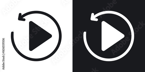Playback icon in black and white glyph versions