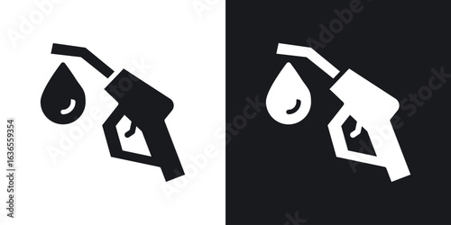petrol icon in black and white glyph versions